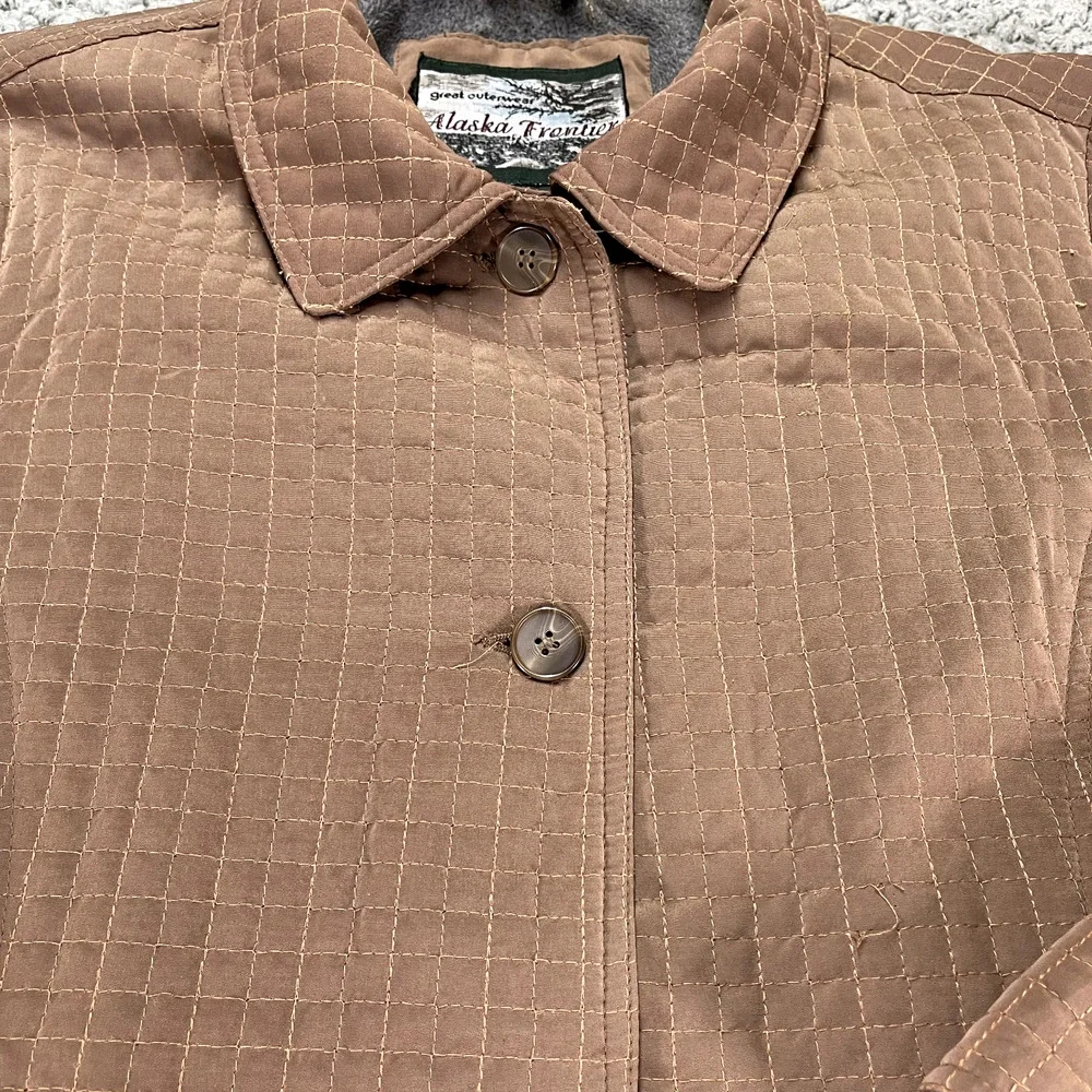 Alaska Frontier Quilted Jacket Womens XL Brown Chore Coat Outdoor Classy